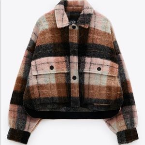 Zara Cropper Plaid Overshirt Shacket